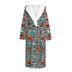 Halloween Zombie Striped Pattern Print Hooded Bathrobe