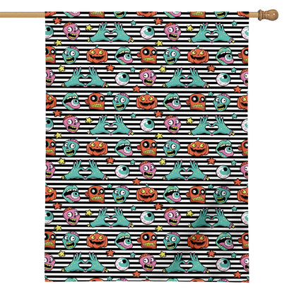 Halloween Zombie Striped Pattern Print House Flag
