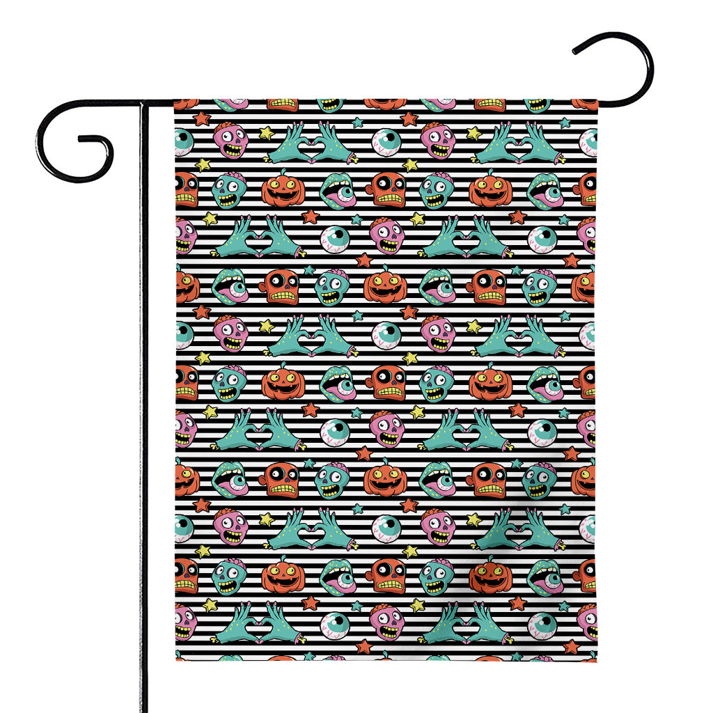 Halloween Zombie Striped Pattern Print House Flag