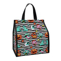 Halloween Zombie Striped Pattern Print Insulated Lunch Tote