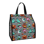 Halloween Zombie Striped Pattern Print Insulated Lunch Tote