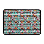 Halloween Zombie Striped Pattern Print Kitchen Mat