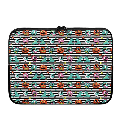 Halloween Zombie Striped Pattern Print Laptop Sleeve
