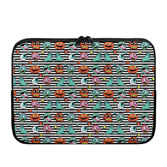 Halloween Zombie Striped Pattern Print Laptop Sleeve