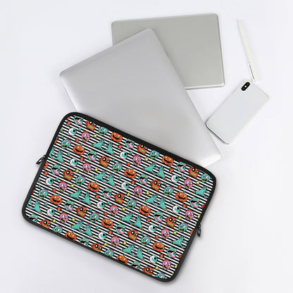 Halloween Zombie Striped Pattern Print Laptop Sleeve