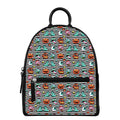 Halloween Zombie Striped Pattern Print Leather Backpack