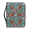 Halloween Zombie Striped Pattern Print Leather Bible Cover