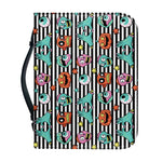Halloween Zombie Striped Pattern Print Leather Bible Cover