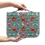 Halloween Zombie Striped Pattern Print Leather Bible Cover