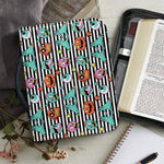 Halloween Zombie Striped Pattern Print Leather Bible Cover