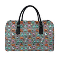 Halloween Zombie Striped Pattern Print Leather Duffel Bag