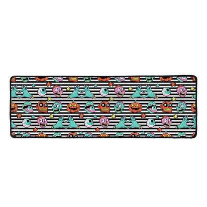 Halloween Zombie Striped Pattern Print Long Kitchen Mat