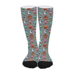 Halloween Zombie Striped Pattern Print Long Socks