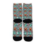 Halloween Zombie Striped Pattern Print Long Socks
