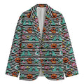 Halloween Zombie Striped Pattern Print Men's Cotton Blazer