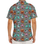 Halloween Zombie Striped Pattern Print Men's Deep V-Neck Shirt