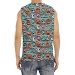 Halloween Zombie Striped Pattern Print Men's Fitness Tank Top