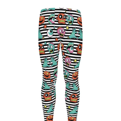 Halloween Zombie Striped Pattern Print Men's leggings