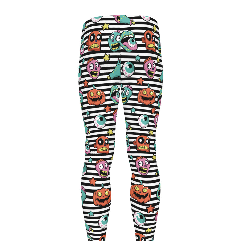 Halloween Zombie Striped Pattern Print Men's leggings