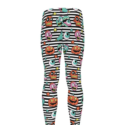 Halloween Zombie Striped Pattern Print Men's leggings