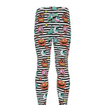 Halloween Zombie Striped Pattern Print Men's leggings