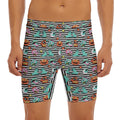 Halloween Zombie Striped Pattern Print Men's Long Boxer Briefs
