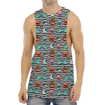 Halloween Zombie Striped Pattern Print Men's Muscle Tank Top