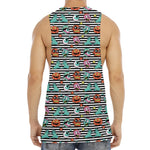Halloween Zombie Striped Pattern Print Men's Muscle Tank Top