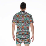 Halloween Zombie Striped Pattern Print Men's Rompers