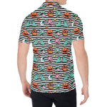 Halloween Zombie Striped Pattern Print Men's Shirt