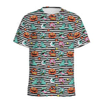 Halloween Zombie Striped Pattern Print Men's Sports T-Shirt