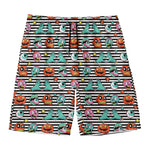 Halloween Zombie Striped Pattern Print Men's Swim Trunks