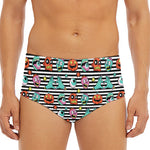 Halloween Zombie Striped Pattern Print Men's Triangle Swim Briefs