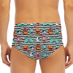 Halloween Zombie Striped Pattern Print Men's Triangle Swim Briefs