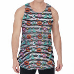 Halloween Zombie Striped Pattern Print Men's Velvet Tank Top