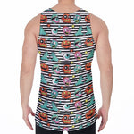 Halloween Zombie Striped Pattern Print Men's Velvet Tank Top