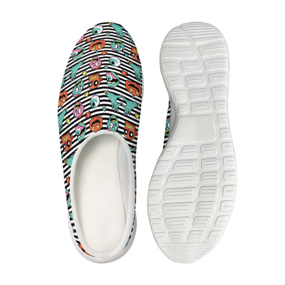 Halloween Zombie Striped Pattern Print Mesh Casual Shoes
