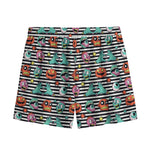 Halloween Zombie Striped Pattern Print Mesh Shorts