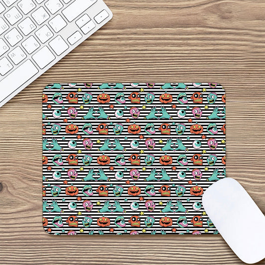 Halloween Zombie Striped Pattern Print Mouse Pad