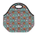 Halloween Zombie Striped Pattern Print Neoprene Lunch Bag