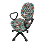 Halloween Zombie Striped Pattern Print Office Chair Cover