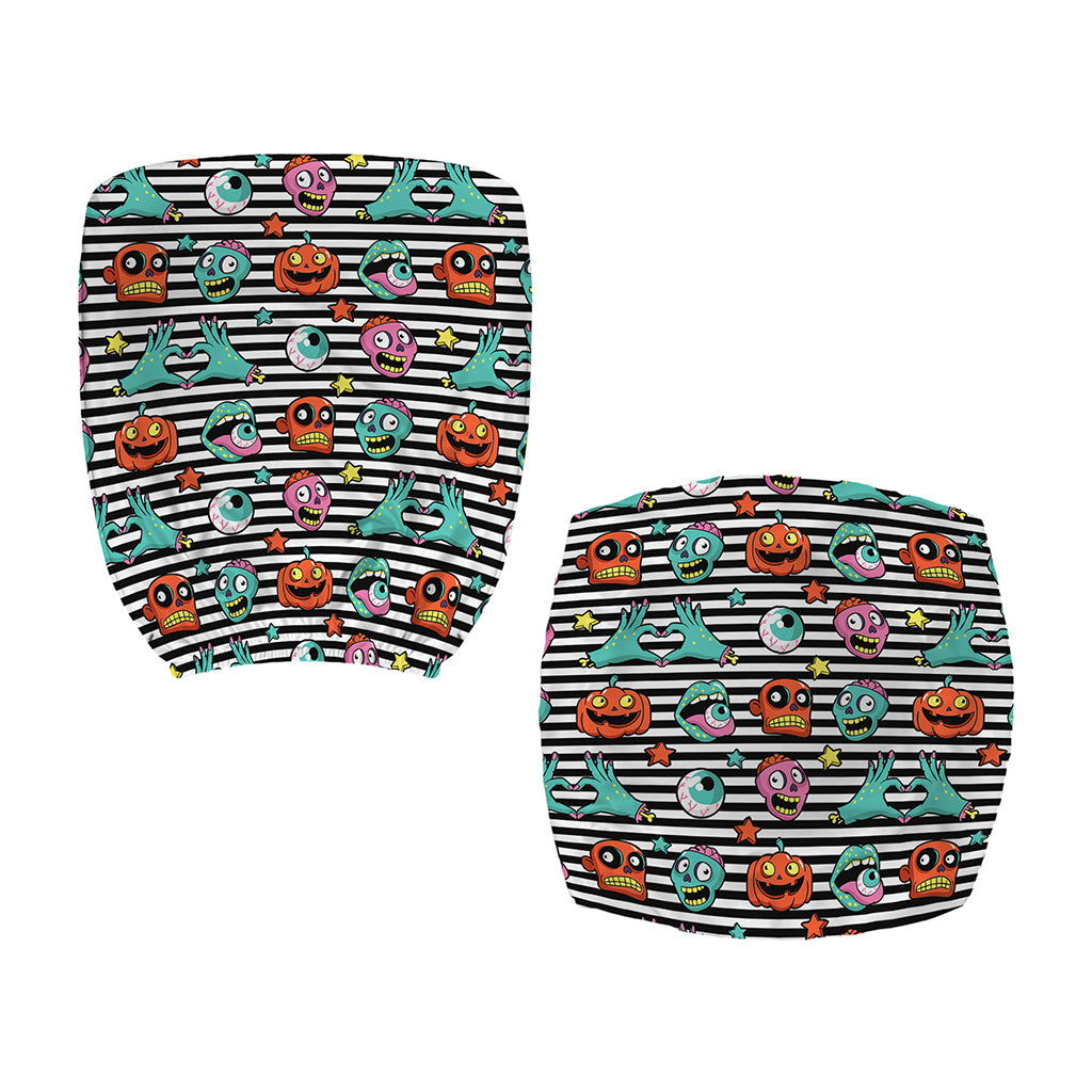 Halloween Zombie Striped Pattern Print Office Chair Cover