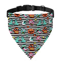 Halloween Zombie Striped Pattern Print Over The Collar Dog Bandana