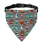 Halloween Zombie Striped Pattern Print Over The Collar Dog Bandana