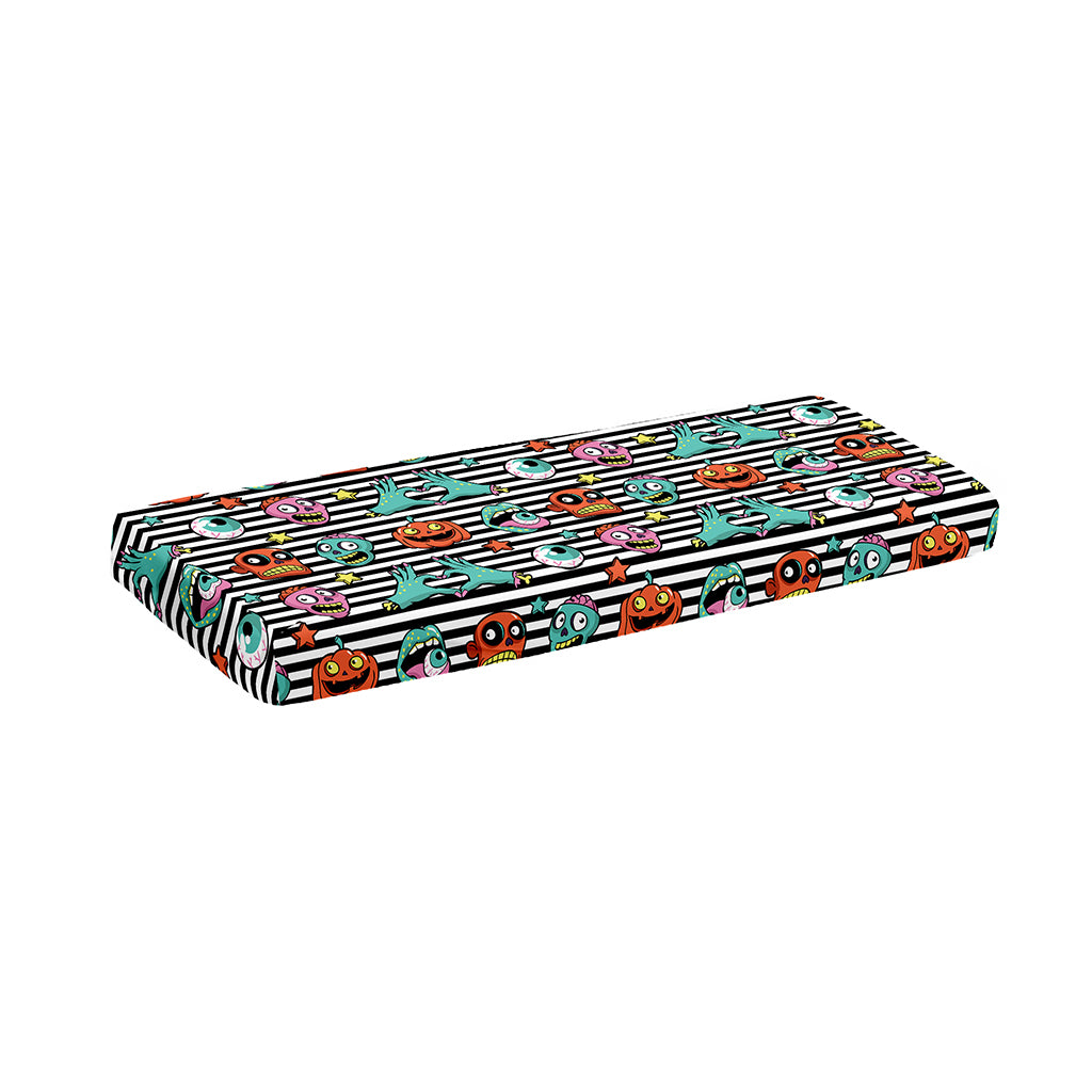 Halloween Zombie Striped Pattern Print Piano Keyboard Cover