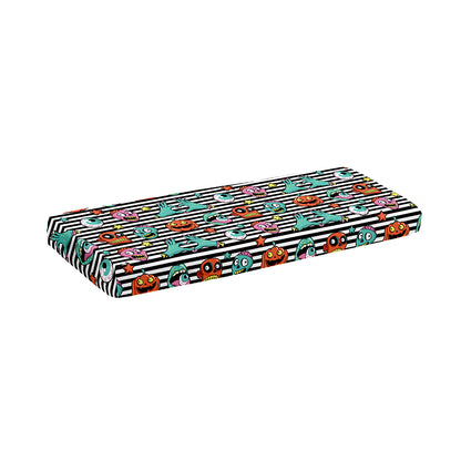Halloween Zombie Striped Pattern Print Piano Keyboard Cover
