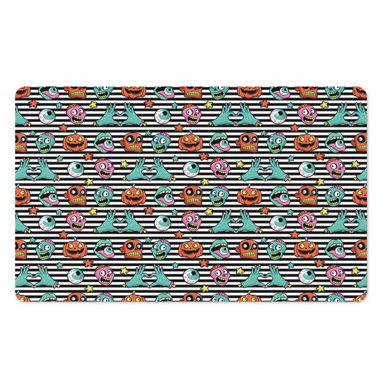 Halloween Zombie Striped Pattern Print Polyester Doormat