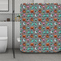 Halloween Zombie Striped Pattern Print Polyester Shower Curtain