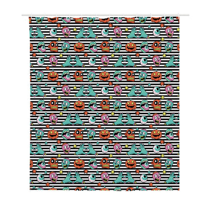 Halloween Zombie Striped Pattern Print Polyester Shower Curtain