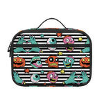 Halloween Zombie Striped Pattern Print Portable Lunch Bag
